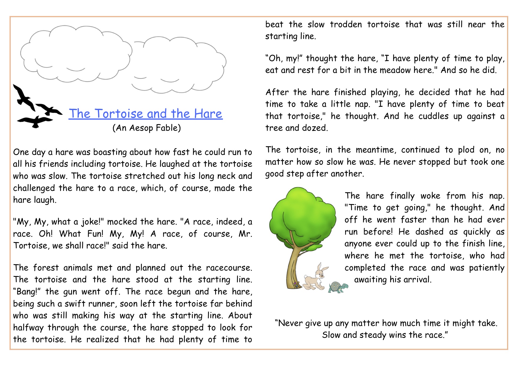 hare and tortoise story video free download
